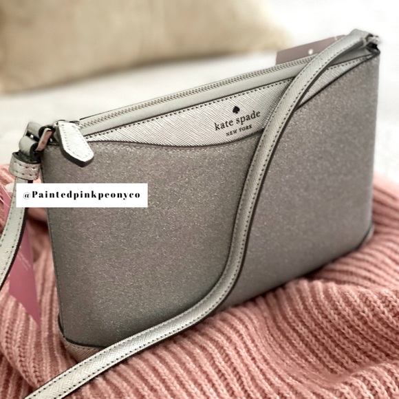 COPY - 🆕 KATE SPADE | Lunar Light Silver Shimmy Glitter Purse Crossbody - Picture 8 of 9